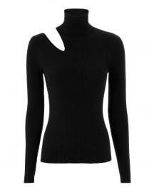 Kara Cutout Black Knit Sweater at Intermix