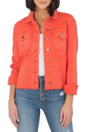 Kara Fray Hem Crop Trucker Jacket at Nordstrom