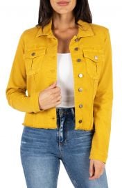 Kara Fray Hem Denim Trucker Jacket at Nordstrom