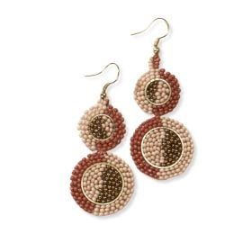 Kara Half Circles Beaded Earrings Light Pink INKALLOY LLC at Ink + Alloy