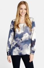 Karen Kane Cloud Print Blouse at Nordstrom