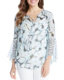 Karen Kane Floral Bell Sleeve Peasant Blouse at Bloomingdales