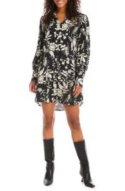 Karen Kane Floral Print Long Sleeve Shirtdress at Nordstrom