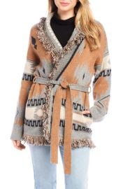 Karen Kane Jacquard Belted Cardigan at Nordstrom
