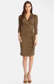 Karen Kane Medallion Print Cascade Faux Wrap Dress at Nordstrom