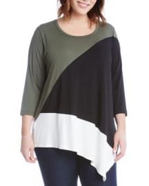 Karen Kane Plus Asymmetric Color-Block Top at Bloomingdales