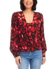 Karen Kane Printed Crossover Top Bloomingdales at Bloomingdales