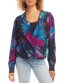 Karen Kane Printed Drape Front Top Bloomingdales at Bloomingdales