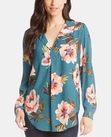 Karen Kane Printed Notch-Collar Blouse   Reviews - Tops - Women - Macy s at Macys