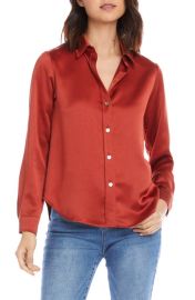 Karen Kane Satin Shirt at Nordstrom