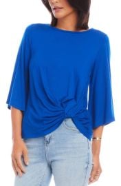 Karen Kane Twist Front Flare Sleeve Jersey Top at Nordstrom