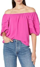 Karen Kane Women39s Pleat Sleeve Top 1 at Womens Clothing store at Amazon