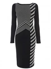 Karen Millen Graphic Chevron Knit Dress at House of Fraser