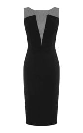 Karen Millen Plunge Contrast Pencil Dress at Karen Millen