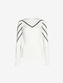 Karen Millen Pointelle Chevron Knitted Jumper at Selfridges