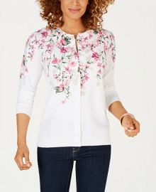 Karen Scott Floral-Print Cardigan  Created for Macy s   Reviews - Tops - Women - Macy s at Macys