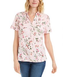 Karen Scott Plus Size Floral Print Cotton Shirt  Created for Macy s   Reviews - Tops - Plus Sizes - Macy s at Macys