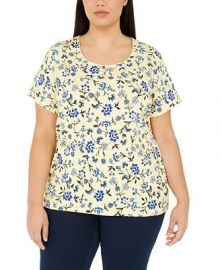 Karen Scott Plus Size Printed Scoop-Neck T-Shirt  Created for Macy s   Reviews - Tops - Plus Sizes - Macy s at Macys