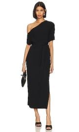 Karina Grimaldi Amber Knit Midi Dress In Black at Revolve