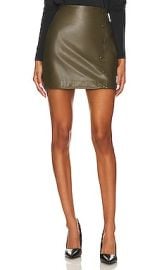 Karina Grimaldi Melli Leather Mini Skirt In Kohlrabi at Revolve