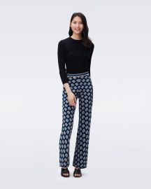 Karissa Wool Jacquard Pants Diane von Furstenberg at DVF