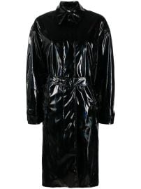 Karl Lagerfeld Belted Iridescent Patent Coat - at Farfetch