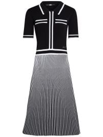 Karl Lagerfeld Essential Pleated Knitted Dress Black at Farfetch