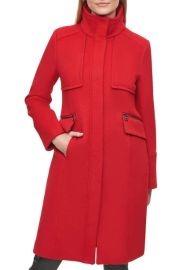 Karl Lagerfeld Officer Wool Blend Coat at Nordstrom