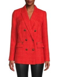 Karl Lagerfeld Paris Double Breasted Tweed Blazer on SALE at Saks Off 5th