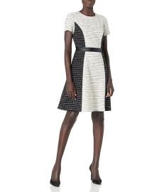 Karl Lagerfeld Paris Dresses Womenx27s Tweed Fit and Flare Dress com at Zappos