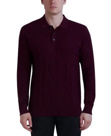 Karl Lagerfeld Paris Mens Embossed Sweater Polo - Macys at Macys