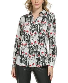 Karl Lagerfeld Paris Women39s Fashion Girl Printed Shirt - Macy39s at Macys