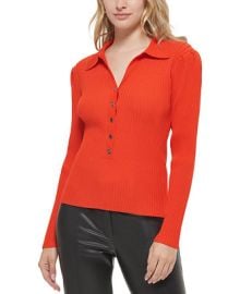 Karl Lagerfeld Paris Womens Button Collar Sweater Reviews - Sweaters - Women - Macys at Macys