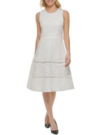 Karl Lagerfeld Paris Womens Eyelet Knee Shift Dress Shop Premium Outlets at Shop Simon