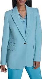 Karl Lagerfeld Women's Long Sleeve Lapel 3 Pocket Polished Suiting Jacket at Amazon