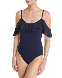 Karla Colletto Temptation Cold-Shoulder One-Piece Swimsuit at Neiman Marcus