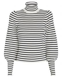 Karla Striped Bishop Sleeve Turtleneck at Intermix