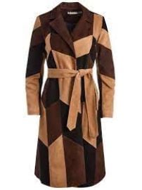 Karley Patchwork Suede Coat In Multi  Alice And Olivia at Alice + Olivia