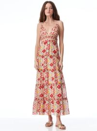 Karolina Braided Strap Maxi Dress In Vintage Market Lg  Alice And Olivia at Alice + Olivia