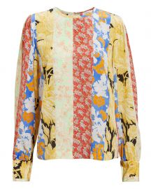 Karolina Wallpaper Silk Blouse at Intermix