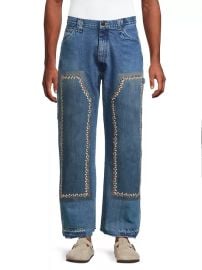 Kartik Research Double Knee Raw Edge Jeans at Saks Fifth Avenue