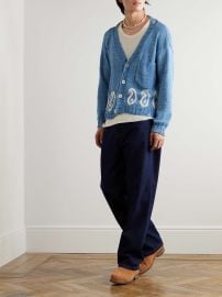 Kartik Research Intarsia Knit Cotton Cardigan at Mr Porter