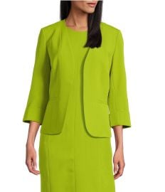 Kasper Crepe Multi Seam Cuff Sleeve Cardigan Dillardx27s at Dillards