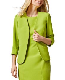 Kasper Petite Stretch-Crepe Collarless Open-Front Jacket - Macys at Macys
