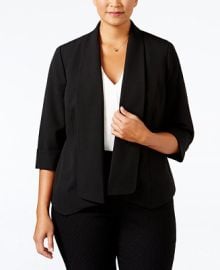 Kasper Plus Size Open-Front Soft Blazer   Reviews - Jackets  Blazers - Women - Macys at Macys