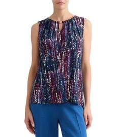 Kasper Sleeveless Pleated Neck Blouse at Dillards