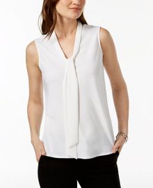 Kasper Tie-Neck Top  Reviews - Tops - Women - Macys at Macys