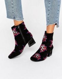 Kat Maconie Daphne Black Dancer Print Heeled Ankle Boots at asos com at Asos