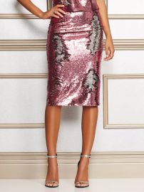 Kat Pink Sequin Skirt by Eva Mendes Collection at New York & Company