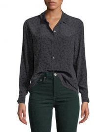 Kate Leopard-Print Silk Button-Down Top by Rails at Neiman Marcus